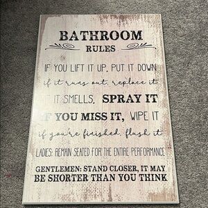 Stupell Bathroom Rules Decorative Sign
